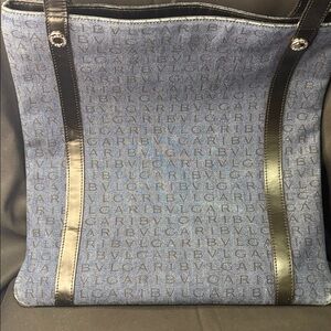 Bvlgari Blue and Black Tote Bag